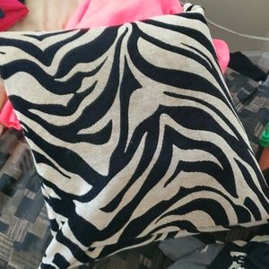 Throw pillow  Tan Black  animal print